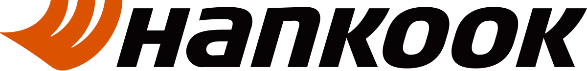 Hankook logo with orange and black lettering.